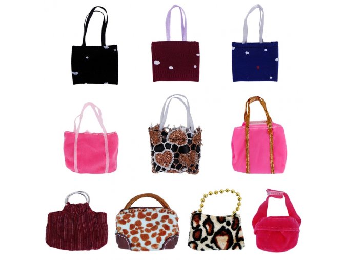 Randomly Pick 5 Pcs Handbag Mix Style Colorful Bag Fashion Modren Backpack Messenger Bag For Barbie 1