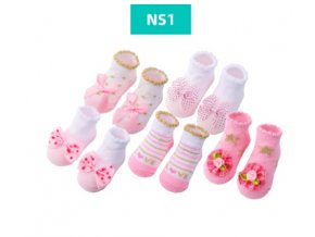Bavlněné kojenecké ponožky pro dívky mix 5 párů