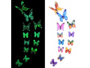 12 ks svítících motýlků na zeď