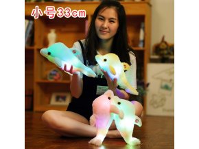 33cm Colorful Led Light Animal Peluch Pillow Cute Little Dolphin Stuffed Plush Pet Doll Toy Girl 1