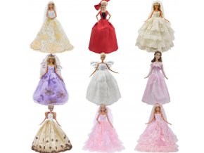 Handmade Wedding Dress Princess Evening Party Ball Long Gown Skirt Bridal Veil Clothes For Barbie Doll 1