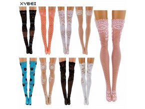 Random 3 Pcs lot Colourful Lace Socks Mixed Style Long Stockings Daily Casual Wear Clothes For 1