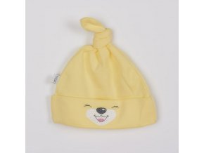 Bavlněná kojenecká čepička Bobas Fashion Lucky žlutá, vel. 68 (4-6m)