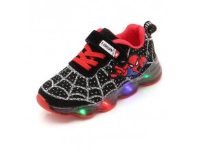 Cartoon Fashion Spider man Kids Shoes with Light Air Mesh Children Luminous Sneakers Boy Girl Led 1