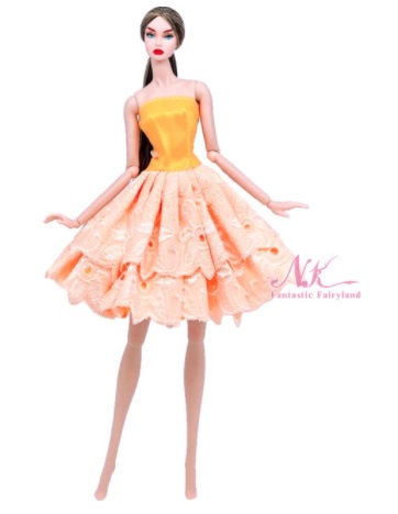 Ručně vyráběné šaty pro panenky Barbie Varianta: 13 broskvové