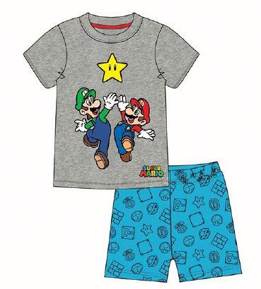 Letní pyžamo Super Mario, šedo-modré Velikost: 10 let (140)