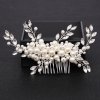 Trendy Handmade Tiara Wedding Hair Comb Leaf Flower Bridal Hairpins Pearl Rhinestone Head Jewelry Girls Wedding.jpg 640x640 (11)