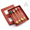 6 4 2PCS Christmas Gift Glod Spoon Fork Set Elk Christmas Tree Decoration Dessert Scoop Fruit.jpg 640x640 (4)