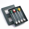 6 4 2PCS Christmas Gift Glod Spoon Fork Set Elk Christmas Tree Decoration Dessert Scoop Fruit.jpg 640x640 (28)
