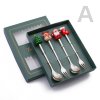6 4 2PCS Christmas Gift Glod Spoon Fork Set Elk Christmas Tree Decoration Dessert Scoop Fruit.jpg 640x640 (13)