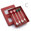 6 4 2PCS Christmas Gift Glod Spoon Fork Set Elk Christmas Tree Decoration Dessert Scoop Fruit.jpg 640x640 (8)