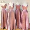 BABYONLINE Prom Dress Satin A line Gown with Strappy Lace Up Back and High Skirt Slit.jpg (1)
