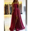 BABYONLINE Prom Dress Satin A line Gown with Strappy Lace Up Back and High Skirt Slit.jpg 640x640.jpg