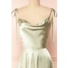 BABYONLINE Simple Soft Sliky Satin Bridesmaid Gown Cowl Neckline with Tieing Thin Straps Leg Slit and.jpg (1)