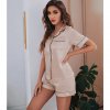 Womens Silk Satin Pajamas Set Short Sleeve Two piece Pj Sets Sleepwear Loungewear Button Down.jpg 640x640.jpg (1)