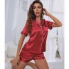Womens Silk Satin Pajamas Set Short Sleeve Two piece Pj Sets Sleepwear Loungewear Button Down.jpg 640x640.jpg (4)