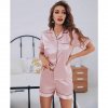 Womens Silk Satin Pajamas Set Short Sleeve Two piece Pj Sets Sleepwear Loungewear Button Down.jpg 640x640.jpg