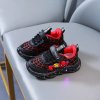 Disney LED Casual Sneakers Red Black For Spring Boys Spiderman Mesh Outdoor Shoes Children Lighted Non.jpg (4)