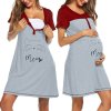 Women Summer maternity dresses Short Sleeve Cute Print Nursing Nightdress Breastfeeding Dresses For Pregnant Women vestidos 0