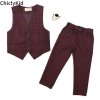 Boy Plaid Vest Blazer Kids Waistcoat Wedding Clothes Set Toddler Formal Dress Suit Child Brooch Shirt.jpg 640x640.jpg (3)