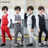 Boy Plaid Vest Blazer Kids Waistcoat Wedding Clothes Set Toddler Formal Dress Suit Child Brooch Shirt.jpg (1) kopie