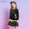 DXTON Kids Christmas New Year Gift Dress Girls Elk Sequined Appliqued Dress with Bow Knot Girls.jpg (1)