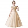 Dideyttawl Sparkly Sequins Short Sleeves Flower Girl Dresses Tulle Kids Birthday Party Pageant Prom Gown Junior.jpg 640x640.jpg (2)