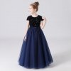 Dideyttawl Sparkly Sequins Short Sleeves Flower Girl Dresses Tulle Kids Birthday Party Pageant Prom Gown Junior.jpg 640x640.jpg