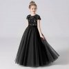 Dideyttawl Sparkly Sequins Short Sleeves Flower Girl Dresses Tulle Kids Birthday Party Pageant Prom Gown Junior.png 640x640.png