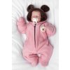 Oteplená pletená kombinéza s rukavičkama Teddy Bear, Baby Nellys, dvouvrstvá,růžová,vel.62 (Velikost koj oblečení 62 (2-3m))
