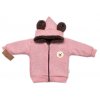 Oteplená pletená bundička Teddy Bear, Baby Nellys, dvouvrstvá, růžová, vel. 80/86 (Velikost koj oblečení 80/86 (12-18m))