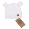 Z&Z Dvouvrstvá bavlněná čepička LOVE TEDDY, bílá (Velikost koj oblečení 68/74 (6-9m))