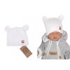 Z&Z Dvouvrstvá bavlněná čepička LOVE TEDDY, bílá (Velikost koj oblečení 68/74 (6-9m))