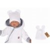 Z&Z Velurová, semišková čepička s oušky Teddy, bílá, vel. 68/74 (Velikost koj oblečení 80/86 (12-18m))