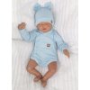 Sada do porodnice 4D, žebrovaná, body, polodupačky, kabátek a čepička, modrá (Velikost 62 (2-3m))