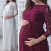 Pregnant Mother Dress New Maternity Photography Props Women Pregnancy Clothes Lace Dress For Pregnant Photo Shoot 2
