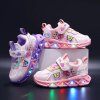 Disney LED Casual Sneakers For Spring Girls Frozen Elsa Princess Print Pu Leather Shoes Children Lighted.jpeg