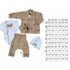 Bavlněná sada, body, kalhoty, motýlek a čepice Elegant Boy 5D, Kazum, mocca/bílá (Velikost koj oblečení 56 (1-2m))