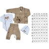 Bavlněná sada, body, kalhoty, motýlek a čepice Elegant Boy 5D, Kazum, mocca/bílá (Velikost koj oblečení 56 (1-2m))