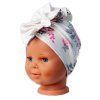 Baby Nellys bavlněná čelenka, turban New Roses, smetanová (Velikost 92 (18-24m))