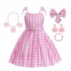 Hot Movie Barbi Costume For Kids Girls Cosplay Pink Plaid Dress Halloween Girl Dress Up Carnival.jpg 640x640.jpg (2)