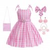 Hot Movie Barbi Costume For Kids Girls Cosplay Pink Plaid Dress Halloween Girl Dress Up Carnival.jpg 640x640.jpg (3)