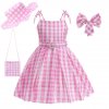 Hot Movie Barbi Costume For Kids Girls Cosplay Pink Plaid Dress Halloween Girl Dress Up Carnival.jpg 640x640.jpg (5)