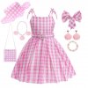 Hot Movie Barbi Costume For Kids Girls Cosplay Pink Plaid Dress Halloween Girl Dress Up Carnival.jpg 640x640.jpg
