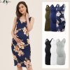 Liu Qu Women s Maternity Sleeveless Tank Dresses Casual Side Ruching Bodycon Pregnancy Dress for Daily.jpg