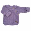 Pletený svetřík pro miminko s knoflíčky Lovely, prodloužené náplety, lila
