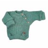 Pletený svetřík pro miminko s knoflíčky Lovely, prodloužené náplety, mátový