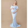 Shoulderless Maternity Dresses For Photo Shoot Maternity Photography Props Pregnancy Dress Photography Maxi Dress Gown Pregnant 1