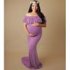Shoulderless Maternity Dresses For Photo Shoot Maternity Photography Props Pregnancy Dress Photography Maxi Dress Gown Pregnant 3