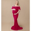 Shoulderless Maternity Dresses For Photo Shoot Maternity Photography Props Pregnancy Dress Photography Maxi Dress Gown Pregnant 4